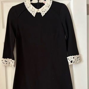 Ted Baker black dress with lace collar and sleeves
